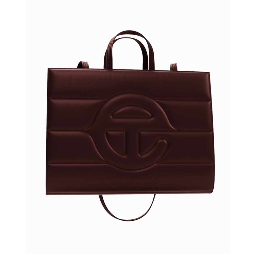 Large puffy chocolate TELFAR bag